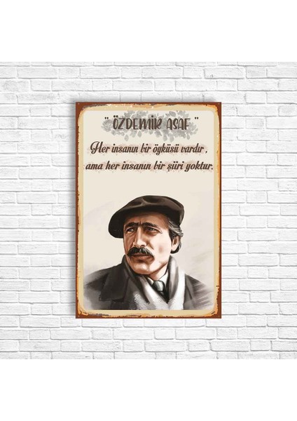 Özdemir Asaf Retro Ahşap Poster