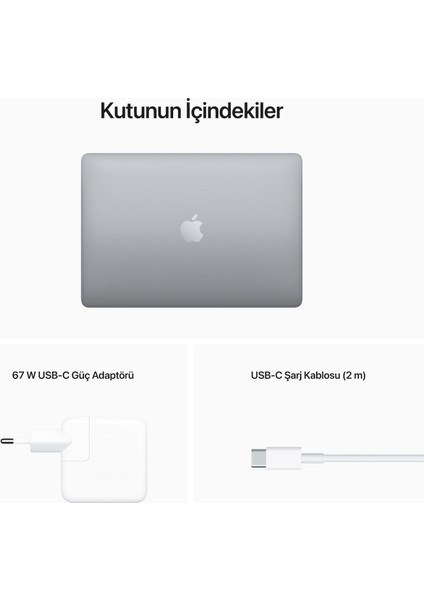 MacBook Pro M2 Çip 8GB 256GB SSD macOS 13" Taşınabilir Bilgisayar Uzay Grisi MNEH3TU/A