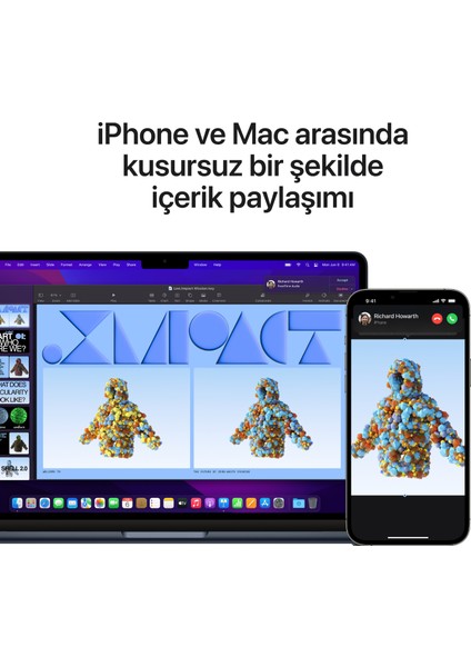 MacBook Air M2 Çip 8GB 512GB SSD macOS 13" Taşınabilir Bilgisayar Gece Yarısı MLY43TU/A