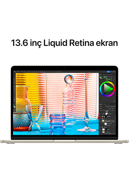 MacBook Air M2 Çip 8GB 512GB SSD macOS 13" Taşınabilir Bilgisayar Yıldız Işığı MLY23TU/AA