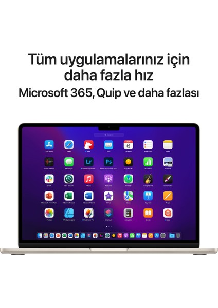 MacBook Air M2 Çip 8GB 512GB SSD macOS 13" Taşınabilir Bilgisayar Yıldız Işığı MLY23TU/AA