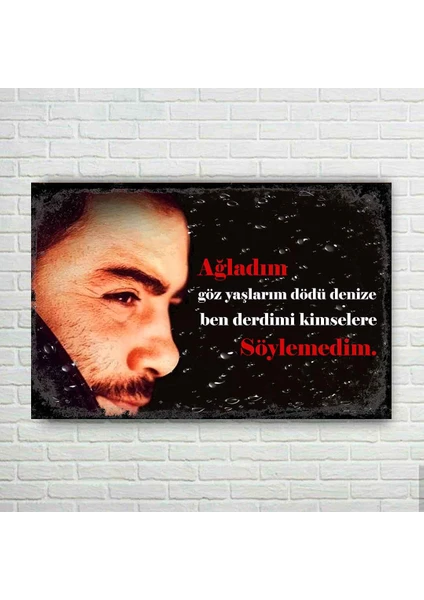 Trend Poster Ahmet Kaya Retro Ahşap Poster