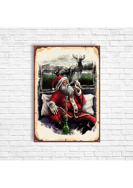 Nargile Retro Ahşap Poster