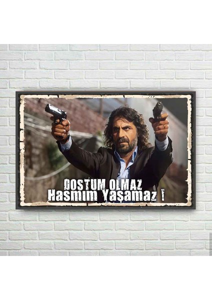 Kurtlar Vadisi Retro Ahşap Poster