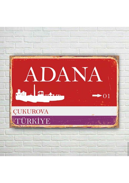 Adana Plaka Retro Ahşap Poster
