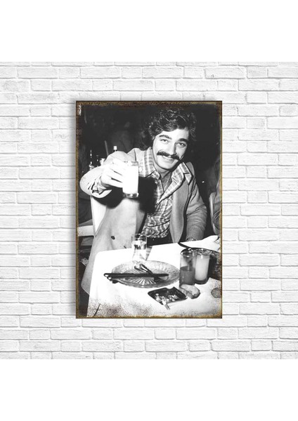 Kadir Inanır Yeşilçam Retro Ahşap Poster