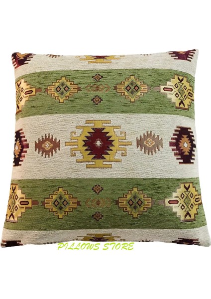 Kilim Desenli Açık Yeşil Kırlent Kılıfı 45CM*45CM