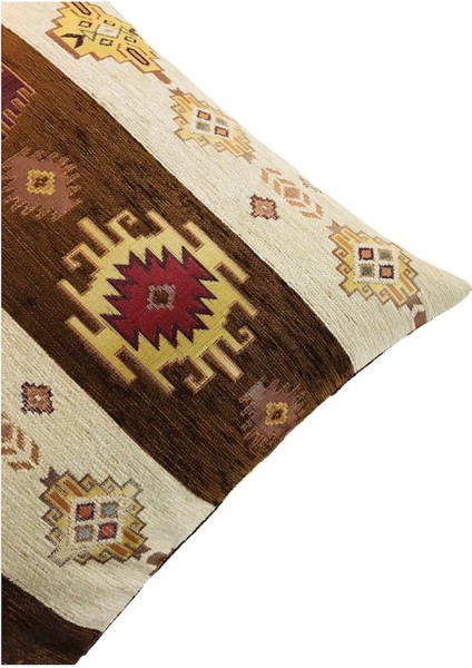 Kilim Desenli Kahverengi Kırlent Kılıfı 45CM*45CM modelleri