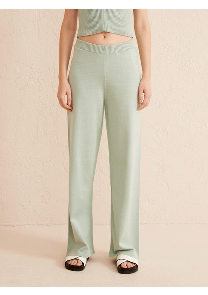 Pamuklu Beli Lastikli Regular Fit Triko Pantolon