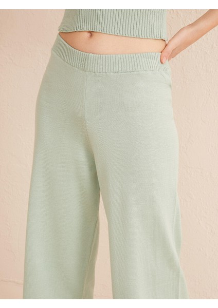 Pamuklu Beli Lastikli Regular Fit Triko Pantolon
