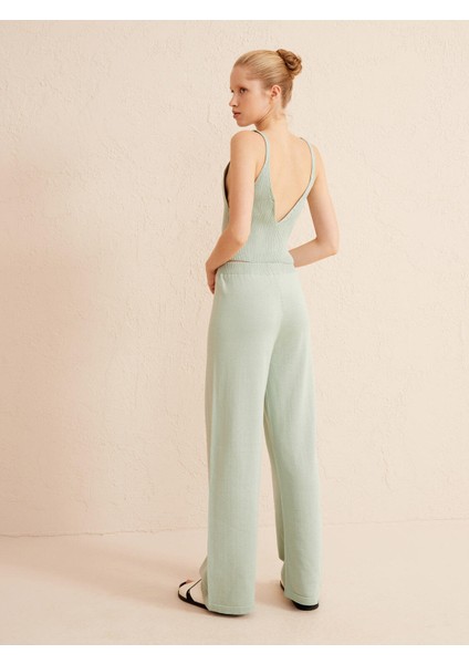 Pamuklu Beli Lastikli Regular Fit Triko Pantolon