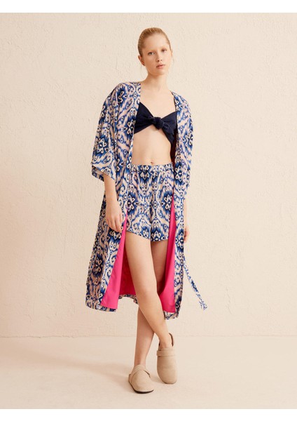 Oversize Desenli Kimono