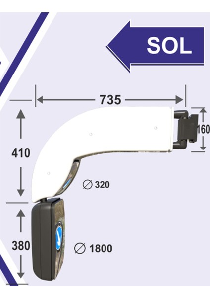 Universal Şahin Boksör Ayna Rezistanslı Motorsuz Sol 24V