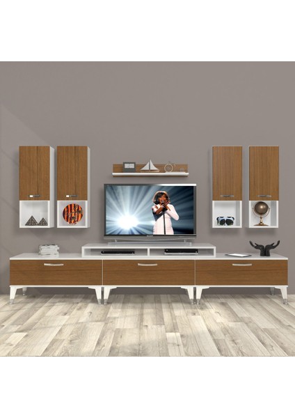Ekoflex 8da Mdf Silver Tv Ünitesi Tv Sehpası - Beyaz - Ceviz