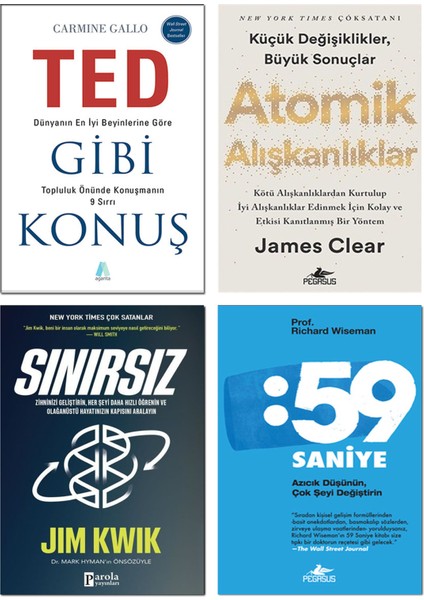 Ted Gibi Konuş - 59 Saniye - Sınırsız - Atomik Alışkanlıklar 4’lü Kişisel Gelişim Kitap Seti