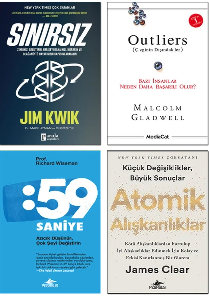 Sınırsız - Atomik Alışkanlıklar - Outliers - 59 Saniye - 4 Kitap