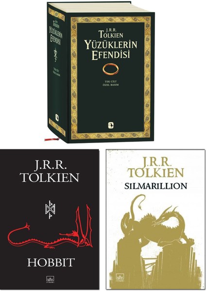 Yüzüklerin Efendisi Tek Cilt Özel Basım - Hobbit - Silmarillion - J.R.R. Tolkien – 3’lü Fantastik Roman Kitap Seti