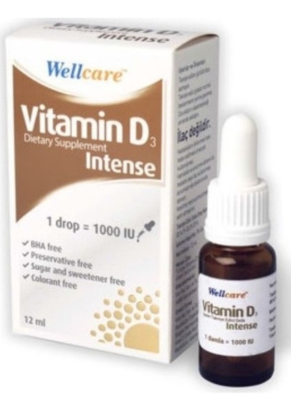 Vitamin D3 Intense 1000 Iu 12 ml 3'lü