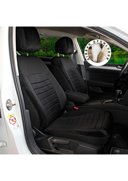 Renault Megane 2 Hatchback 2003-2009 Özel Dikim Siyah Tay Tüyü Koltuk Kılıfı