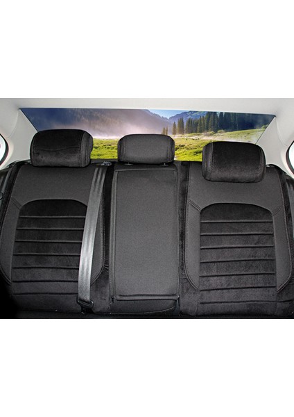 Renault Megane 2 Hatchback 2003-2009 Özel Dikim Siyah Tay Tüyü Koltuk Kılıfı