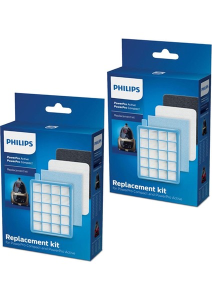 Philips Uyumlu Fc 9323 Powerpro Compact Süpürge 2 Kutu Filtre Seti