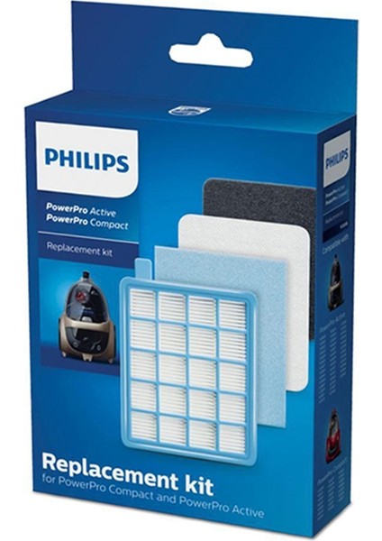 Philips Uyumlu Fc 9323 Powerpro Compact Süpürge 3 Kutu Filtre Seti