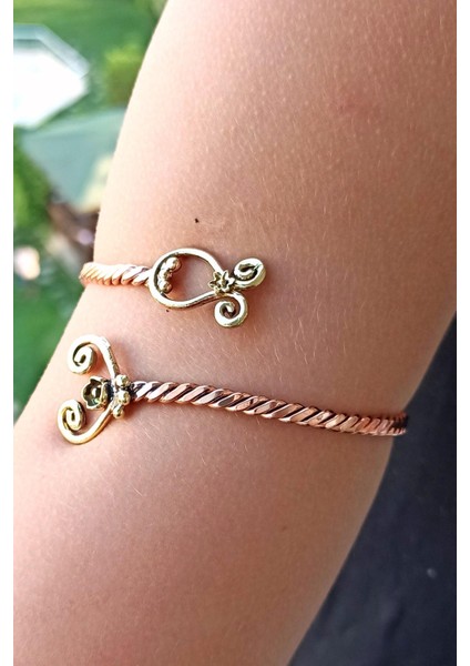 Motif Şekilli Burgulu El Yapımı Ayarlanabilir Bakır Kol Bilekliği Pazılık fiyatları