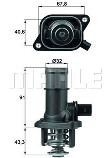 Mahle TI16105 Termostat (105°) A3 Cordoba Ibiza Iıı Octavia Bora Golf Iv Polo 1.6 06A121114 (WH575174)