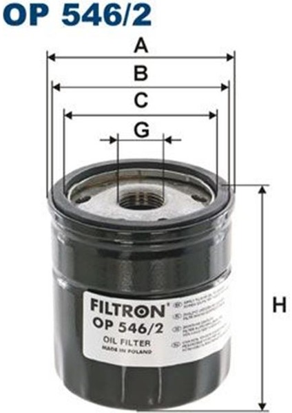 Fıltron OP546/2 Yag Filtresi Galaxy 15- Kuga 13- Yeni Kasa Mondeo 14- 2.0 D DW10 2193141 OP5462 (WA256237)