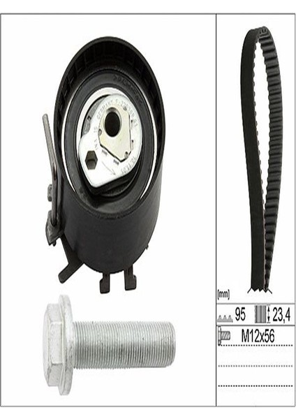 530019510 Triger Eksantrik Gergi Seti 095X234 Clio Iı Iıı Kangoo Twingo Logan Sandero Modus 1.2 1.2 16V D4F D7 (WC371245)