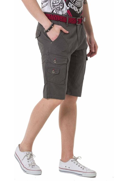 Cipo&Baxx CK265 Gri Kargo Cepli Keten Kapri fiyatları