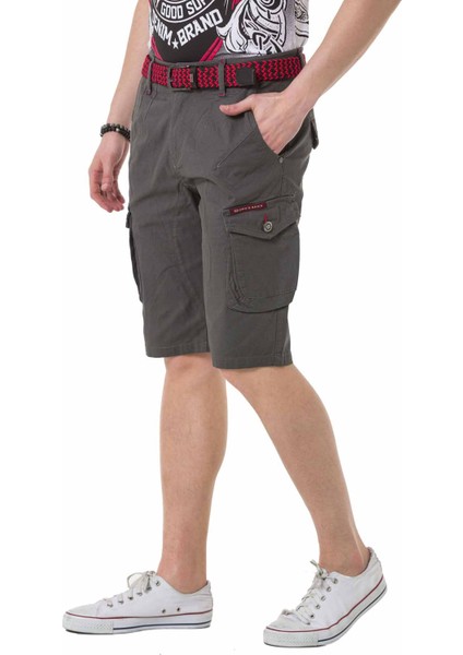 Cipo&Baxx CK265 Gri Kargo Cepli Keten Kapri modelleri