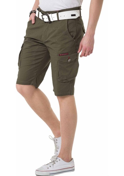 Cipo&Baxx CK265 Haki Kargo Cepli Keten Kapri modelleri