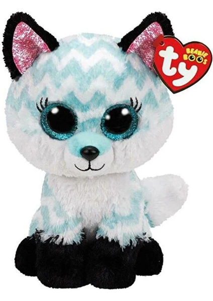 Ty Beanie Boos Mavi Şevron Desenli Peluş Tilki Atlas 17 cm