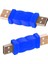 USB 2.0 Erkek Erkek Çevirici Dönüştürücü Adaptör Mavi 3