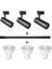 Mini Ray Spot Dekoratif Bir Takım Ampullu Ev Ofis Mağaza Vitrin Aydınlatma Siyah Kasa 6500K 1