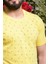 Erkek Sarı Slim Fit Çapa Baskılı Kısa Kollu Bisiklet Yaka Tişört 20ETSHCAPA 3