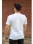 Beyaz Slim Fit Invisible Yazılı Kısa Kollu V Yaka Erkek Tişört 20ETSHNVSB 7