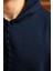 Erkek Lacivert Düz Basic Kapüşonlu Cepli Oversize Sweatshirt 21ESWT1KNG 3