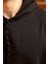 Erkek Siyah Düz Basic Kapüşonlu Cepli Oversize Sweatshirt 21ESWT1KNG 4