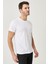 AC&Co / Altınyıldız Classics Erkek Beyaz-turkuaz-sax Slim Fit Dar Kesim Bisiklet Yaka 3'lü %100 Pamuk Tişört Paketi 3