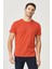 Erkek Sax-kırmızı Slim Fit Dar Kesim Bisiklet Yaka %100 Pamuk 2'li Düz Tişört Paketi 4