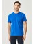 Erkek Sax-kırmızı Slim Fit Dar Kesim Bisiklet Yaka %100 Pamuk 2'li Düz Tişört Paketi 5