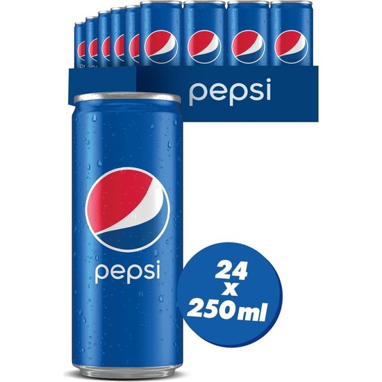 Pepsi Cola Kutu 250 ml x24 Adet