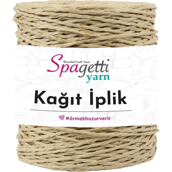 Spagetti Yarn Natürel Kağıt Ip