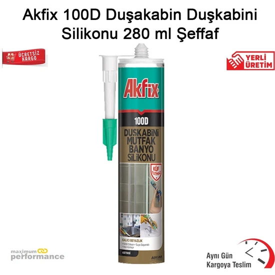 Akfix 100D Duşakabin Duşkabini Silikonu 280 ml Şeffaf