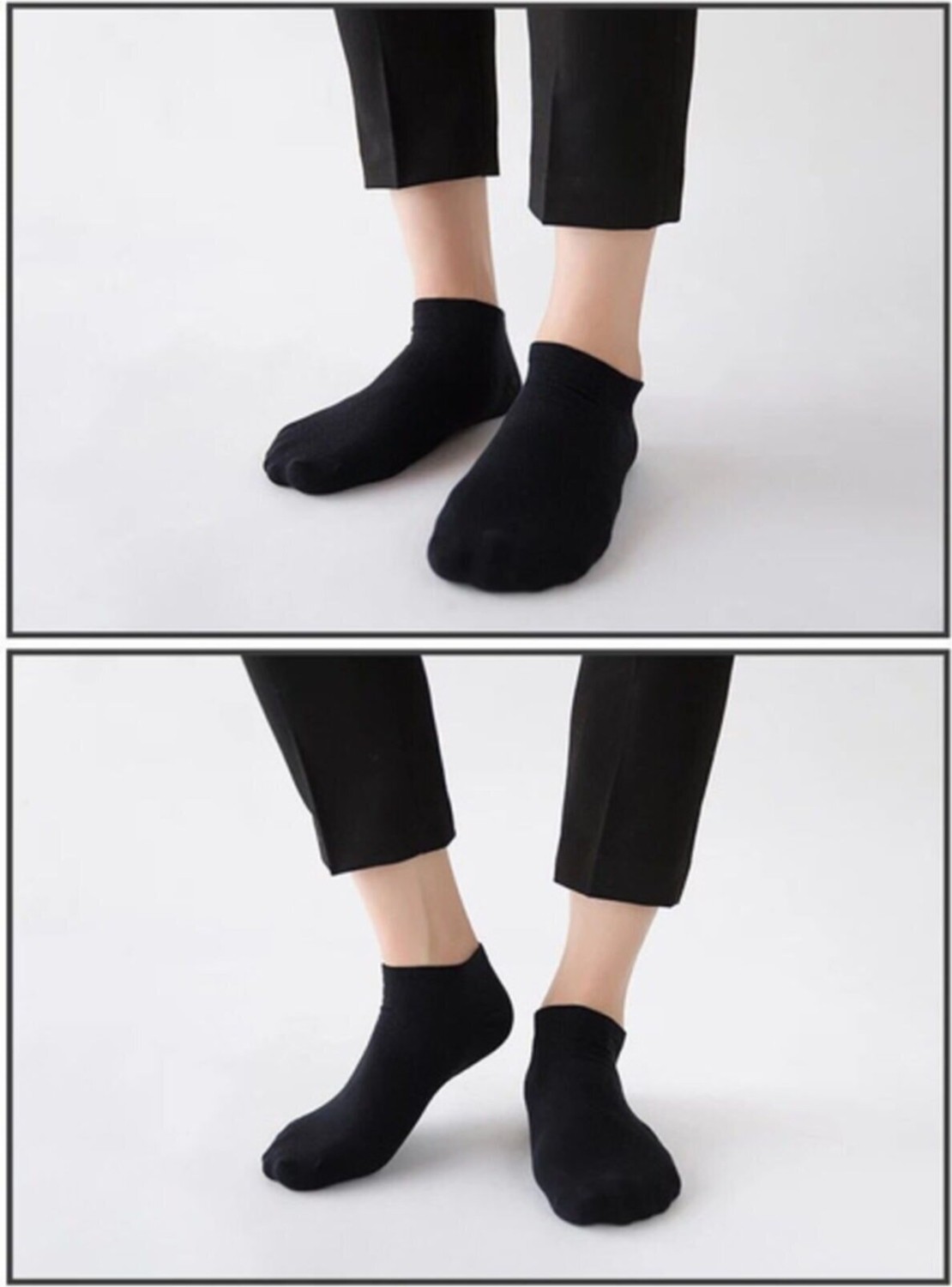 Sockshion Siyah Pamuklu Bilek Boy Patik Çorap 10'Lu Ekonomik Paket görsel 4