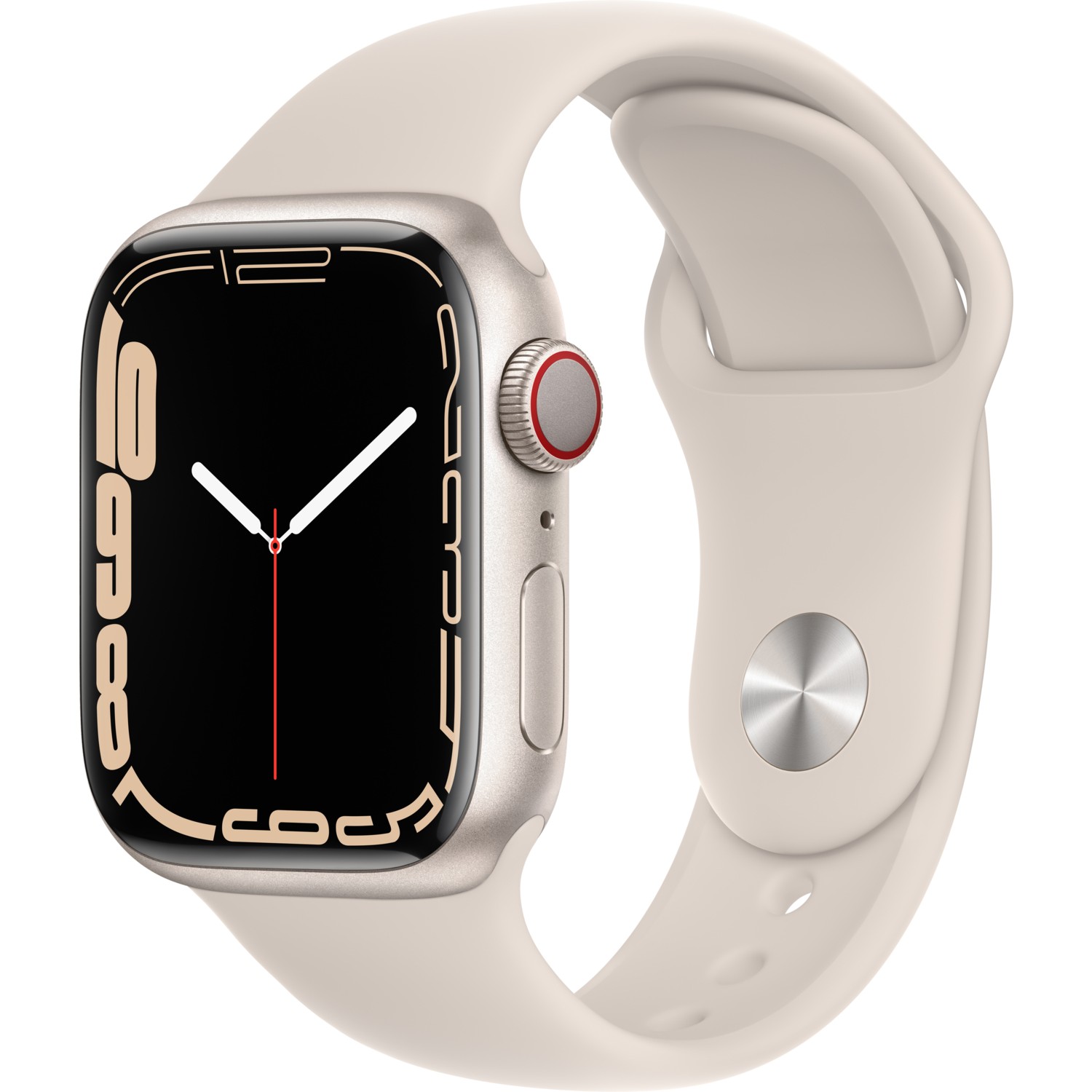 Apple Watch Series 7 Gps + Cellular, 41MM Beyaz Alüminyum Kasa ve Beyaz Spor Kordon - MKHR3TU/A