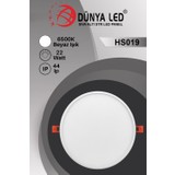 Dünya Led HS.019/1 22W Sıva Altı Yuvarlak Str Spot LED Panel 6500K Beyaz Işık Drıver Hediye