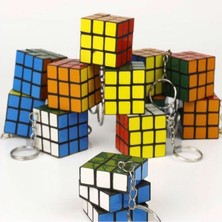 Bibizde 12 Adet Mini Rubik Zeka Küpü (Sabır Küpü) 3x3 Anahtarlık